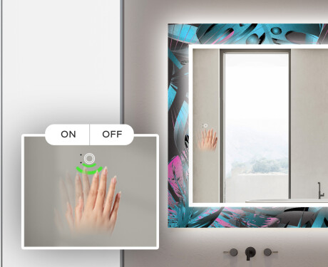 Espejo de baño con luz decorativos pared - fluo tropic #5