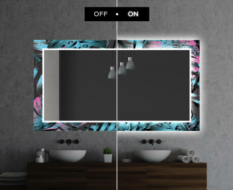 Espejo de baño con luz decorativos pared - fluo tropic #7