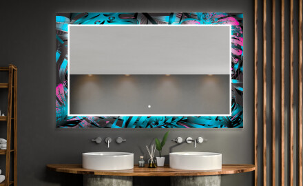Espejo de baño con luz decorativos pared - fluo tropic