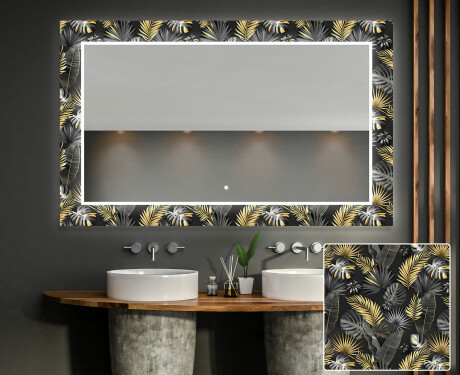 Espejo de baño con luz decorativos pared - goldy palm #1
