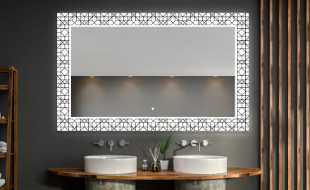 Espejo de baño con luz decorativos pared - industrial