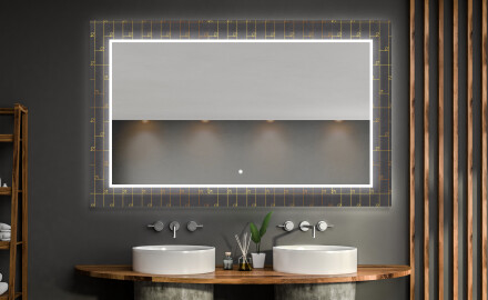 Espejo de baño con luz decorativos pared - microcircuit