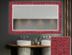 Espejo de baño con luz decorativos pared - red mosaic