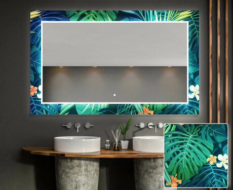 Espejo decorativo con iluminación para el cuarto de baño - tropical #1