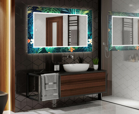Espejo baño decorativos con luz LED - tropical #2