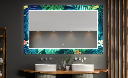 Espejo baño decorativos con luz LED - tropical