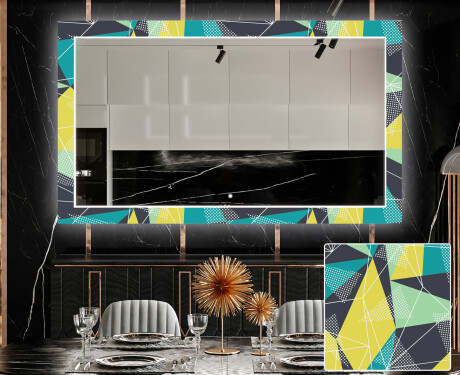 Espejo decorativo pared comedor - abstract geometric #1