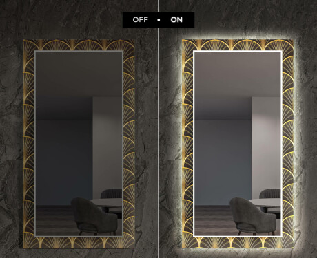 Espejos decorativos grande pared con luz LED - art deco #7