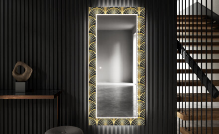 Espejos decorativos grande pared con luz LED - art deco