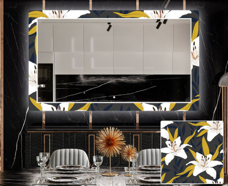 Espejo LED comedor decorativos - bells flowers