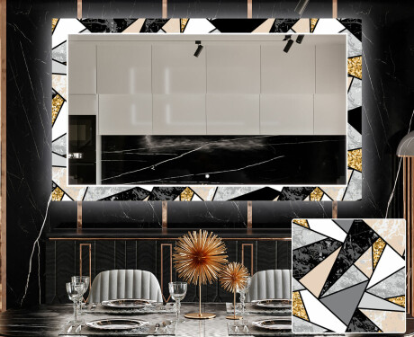 Espejo decorativo pared comedor - marble pattern