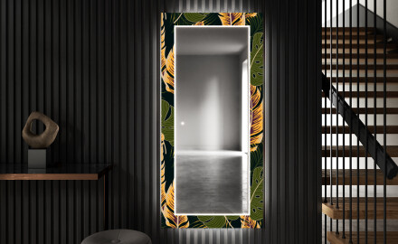 Espejos decorativos grande pared con luz LED - botanical flowers