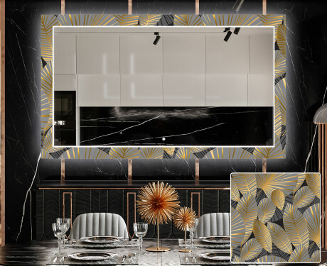 Espejo LED comedor decorativos - golden leaves