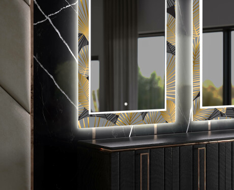 Espejo LED comedor decorativos - golden leaves #11