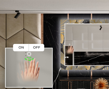 Espejo LED comedor decorativos - golden leaves #5