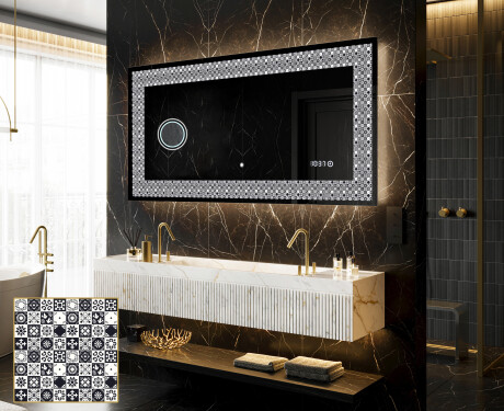 Espejo con luz decorativos pared - Geometric Symphony