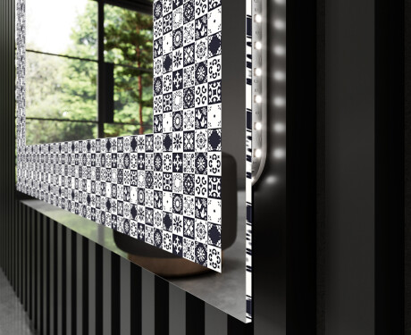 Espejo con luz decorativos pared - Geometric Symphony #3
