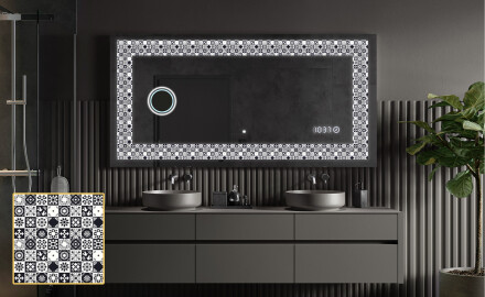 Espejo con luz decorativos pared - Geometric Symphony