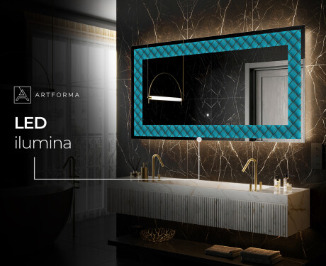 Espejo con luz decorativos pared - Blue Harmonies #6