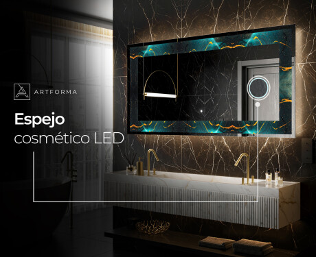 Espejo con luz decorativos pared - Spiraling vortex #9