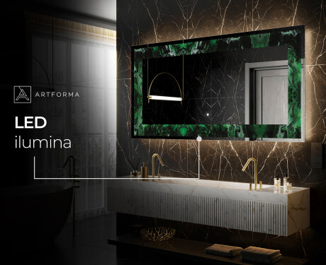 Espejo con luz decorativos pared - Malachite Magic #6