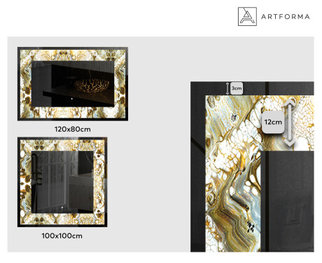 Espejo con luz decorativos pared - Golden Streaks #2