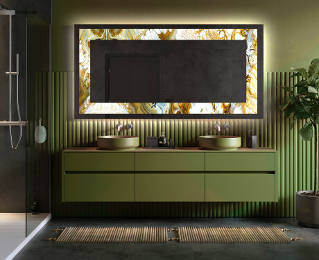 Espejo con luz decorativos pared - Golden Streaks #5
