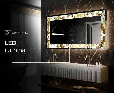 Espejo con luz decorativos pared - Golden Streaks #6
