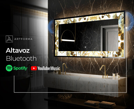 Espejo con luz decorativos pared - Golden Streaks #7