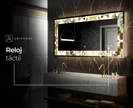 Espejo con luz decorativos pared - Golden Streaks #8