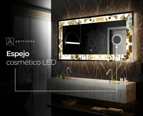 Espejo con luz decorativos pared - Golden Streaks #9