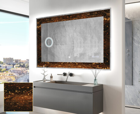 Espejo con luz decorativos pared - Amber Shell
