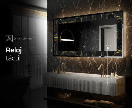Espejo con luz decorativos pared - Golden Veins #7