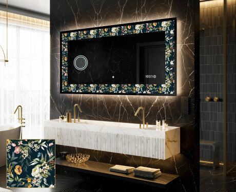 Espejo con luz decorativos pared - Cascading Flowers