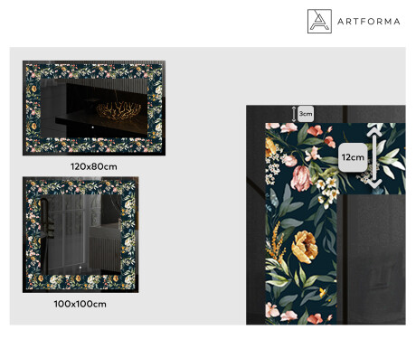 Espejo con luz decorativos pared - Cascading Flowers #2