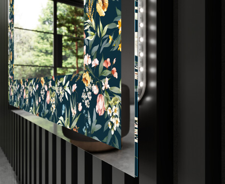 Espejo con luz decorativos pared - Cascading Flowers #3