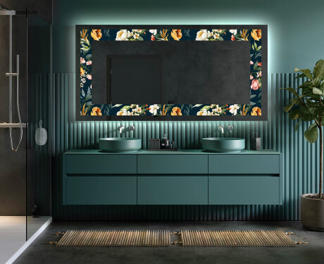 Espejo con luz decorativos pared - Cascading Flowers #5