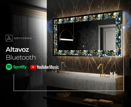 Espejo con luz decorativos pared - Cascading Flowers #6