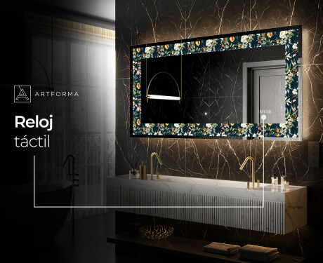 Espejo con luz decorativos pared - Cascading Flowers #7