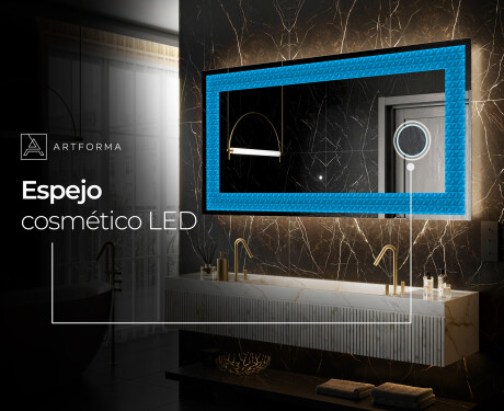 Espejo con luz decorativos pared - Symmetrical Diamonds #6