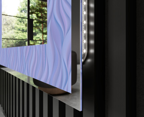 Espejo con luz decorativos pared - Colorful Ruffles #3