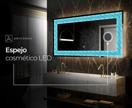 Espejo con luz decorativos pared - Divergent Lines #6