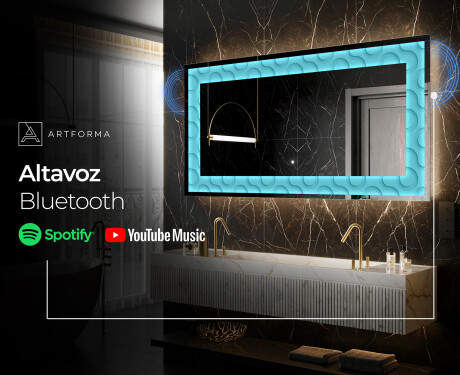 Espejo con luz decorativos pared - Divergent Lines #9