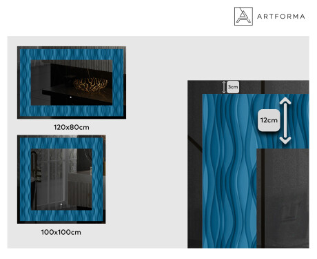 Espejo con luz decorativos pared - Whirling Lines #2