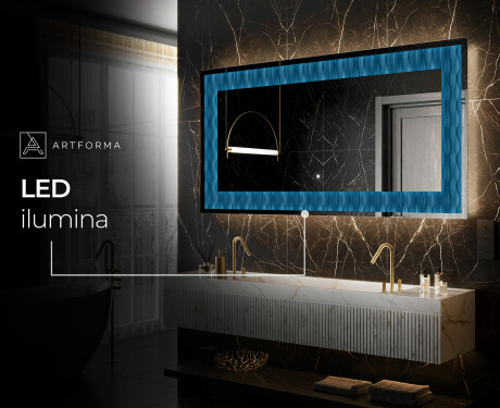 Espejo con luz decorativos pared - Whirling Lines #7