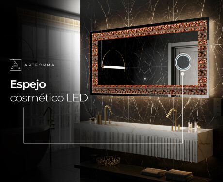 Espejo con luz decorativos pared - Abstract Leaves #9