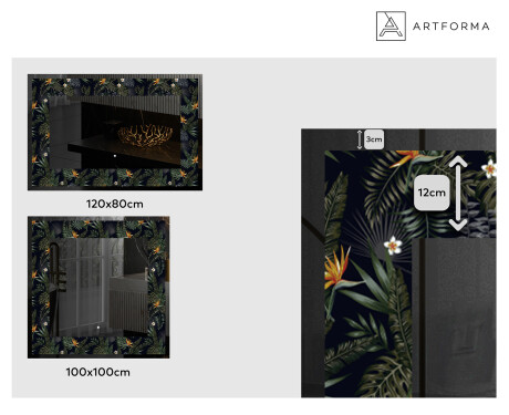 Espejo con luz decorativos pared - Vintage Leaves #2