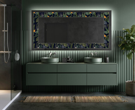 Espejo con luz decorativos pared - Vintage Leaves #5