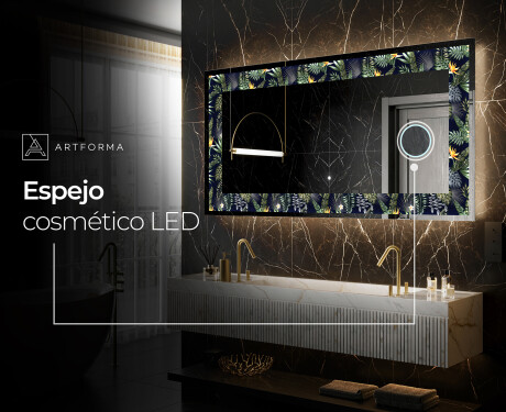 Espejo con luz decorativos pared - Vintage Leaves #9