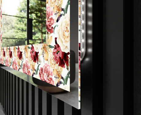 Espejo con luz decorativos pared - Flowers Full Of Colors #3